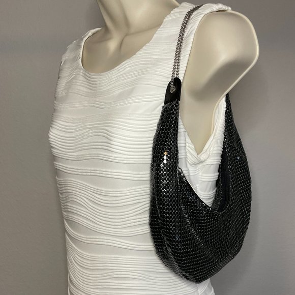 Black Mesh Shoulder Purse - Picture 3 of 4